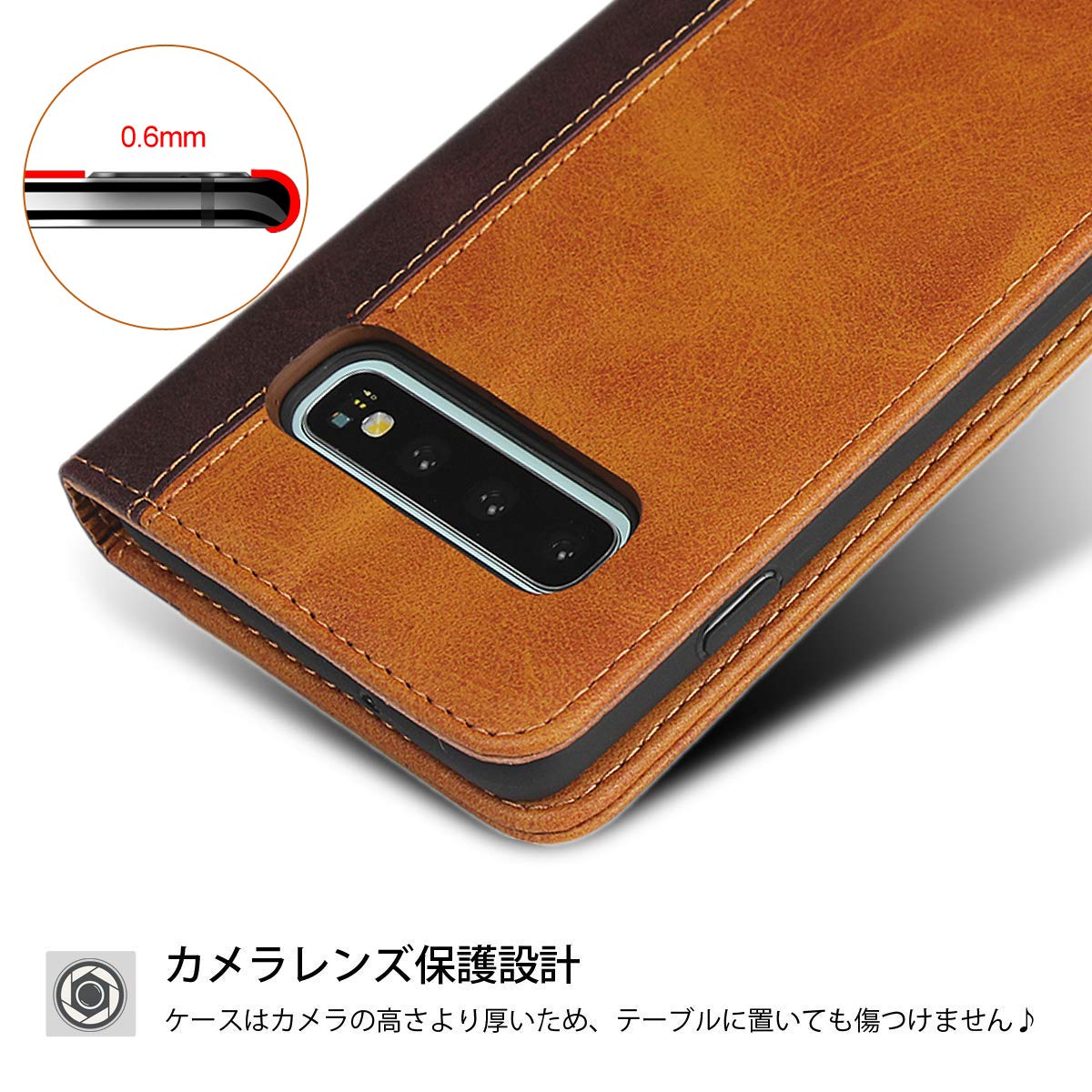 Galaxy S10 ブラック 茶色ケース Amazon.co.jp: Galaxy S10 ケース SCV41 SC-03L 対応 エス10 カバー